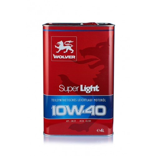 Олива моторна WOLVER SUPER LIGHT SAE 10W-40  каністра 4л жерсть 06573