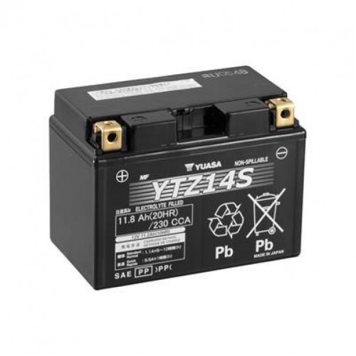 Аккумулятор МОТО Yuasa 12V 11,8Ah High Performance MF VRLA Battery YTZ14S(GEL) YTZ14S