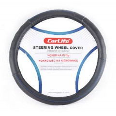 CARLIFE Чохол на кермо зі штучної шкіри,чорний із синьою ниткою (XL)