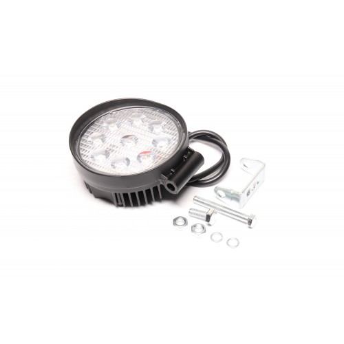 Фара LED додаткова 12/24V/27W (9 діодів) (кругла) 110х128мм, широкий промінь <ДК>