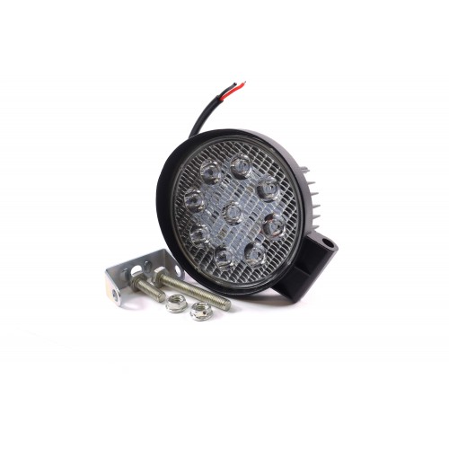 Фара LED додаткова 12/24V/27W (9 діодів) (кругла) 110х128мм, широкий промінь <ДК>