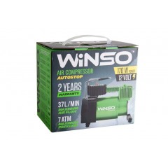 Компресор автомобільний Winso 7 Атм, 37 л/хв, 170Вт, кабель 3м, шланг 1м, АВТОСТОП 124000