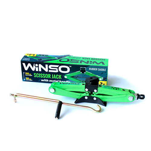 Домкрат ромб. Winso 1,2т 100-350мм гум. подушка 121200