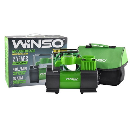 Компресор автомобільний Winso 10 Атм, 40 л/хв, 200Вт, кабель 3м, шланг 5,7м, клапан спуску 126000