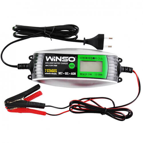 Зарядний пристрій для АКБ Winso 6/12V АКБ до 120А, струм зарядки 2-4А, 230Вт 139700