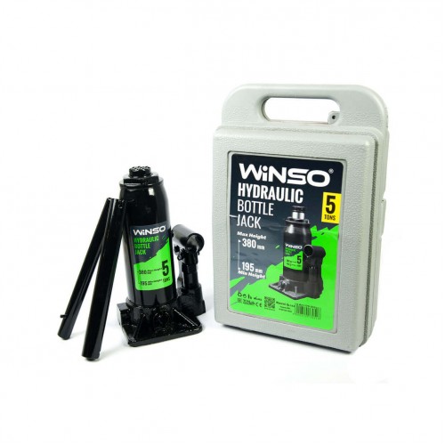 Домкрат гідравлічний телескопічний Winso 5т 195-380мм карт. упак. 170500