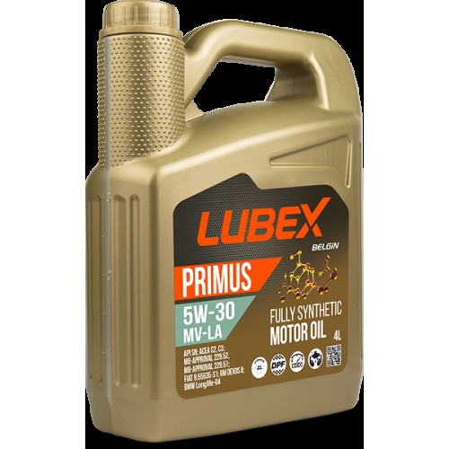 Моторна олива LUBEX PRIMUS MV-LA 5w30 4л API SN; ACEA C2, C3; MB 229.52; BMW LL-04; GM DEXOS II 034-1319-0404