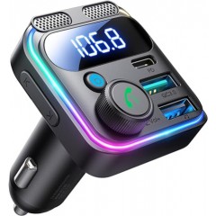 Автомобільне заряджання Joyroom FM Transmitter Dual-mic 2U+C 48w /black/ JR-CCB01
