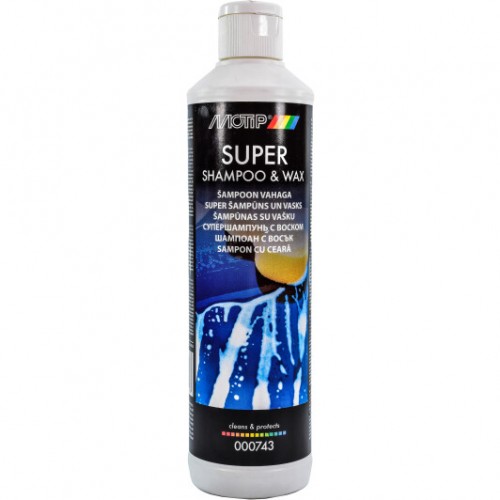 Автошампунь для очищення кузова MOTIP Super Shampoo & Wax з воском 500 мл (000743BS) MT0050