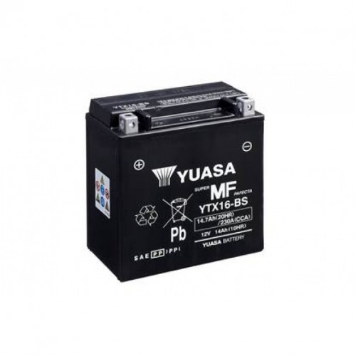 Аккумулятор МОТО Yuasa 12V 14,7Ah MF VRLA Battery YTX16-BS(сухозаряжений) YTX16-BS