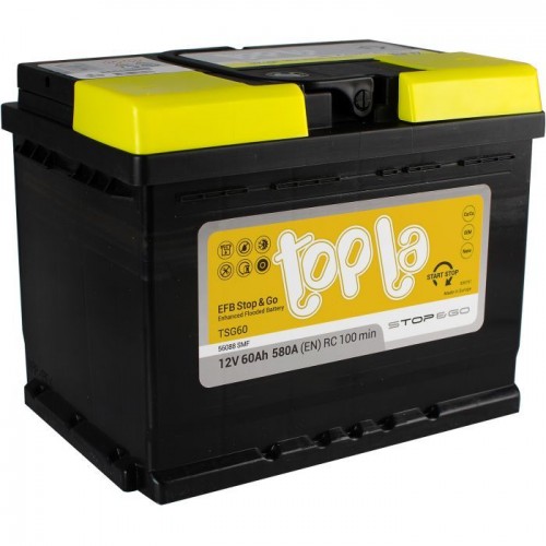 Аккумулятор 60 Ah/12V Topla EFB Euro 112 060 112 060
