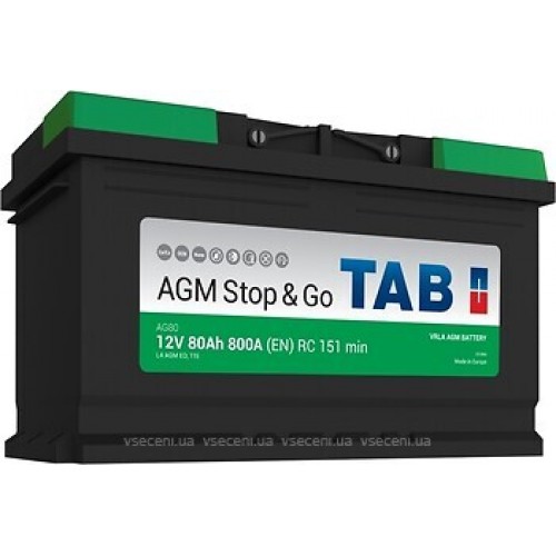 Аккумулятор 80 Ah/12V TAB AGM Euro 213 080 213 080