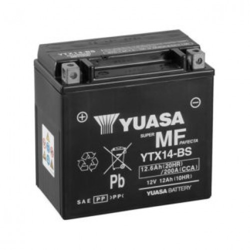 Аккумулятор МОТО Yuasa 12V 12,6Ah MF VRLA Battery YTX14-BS(сухозаряжений) YTX14-BS