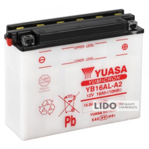 Аккумулятор МОТО Yuasa 12V 16,8Ah YuMicron Battery YB16AL-A2 (сухозаряжений) YB16AL-A2