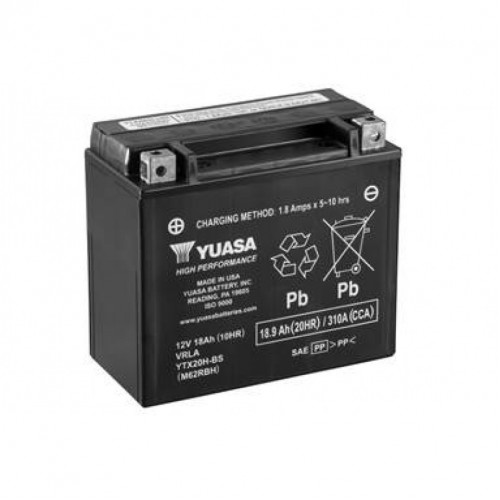 Аккумулятор МОТО Yuasa 12V 18,9Ah High Performance MF VRLA Battery AGM YTX20H-BS(сухозаряжений) YTX20H-BS