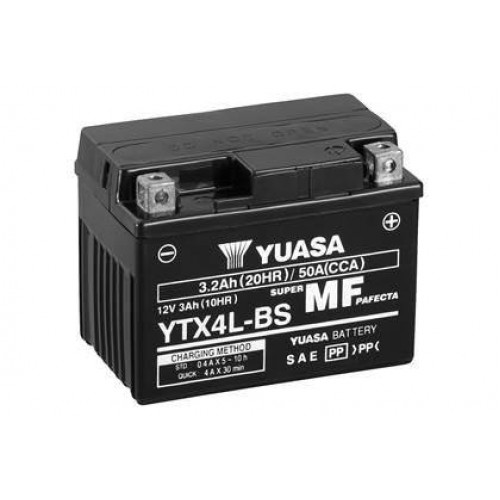 Аккумулятор МОТО Yuasa 12V 3Ah MF VRLA Battery AGM YTX4L-BS(сухозаряжений) YTX4L-BS