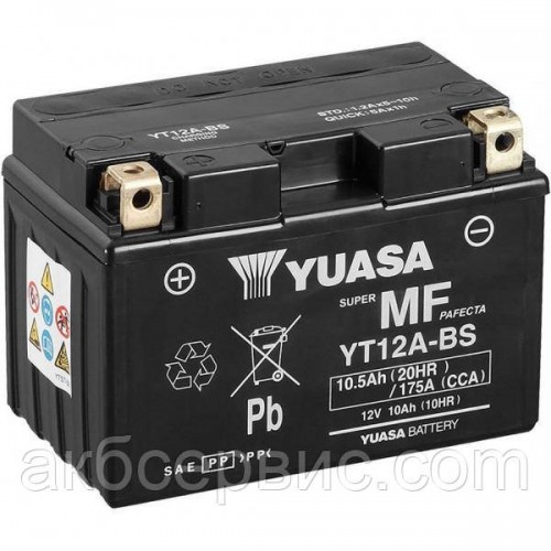 Аккумулятор МОТО Yuasa 12V 8Ah MF VRLA Battery AGM YT9B-BS(сухозаряжений) YT9B-BS