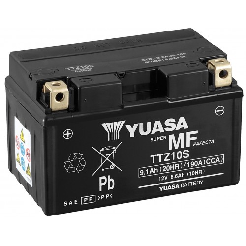Аккумулятор МОТО Yuasa 12V 9,1Ah MF VRLA Battery AGM TTZ10S(сухозаряжений) TTZ10S