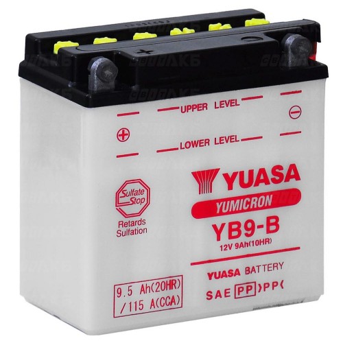 Аккумулятор МОТО Yuasa 12V 9,5Ah YuMicron Battery YB9-B(сухозаряжений) YB9-B