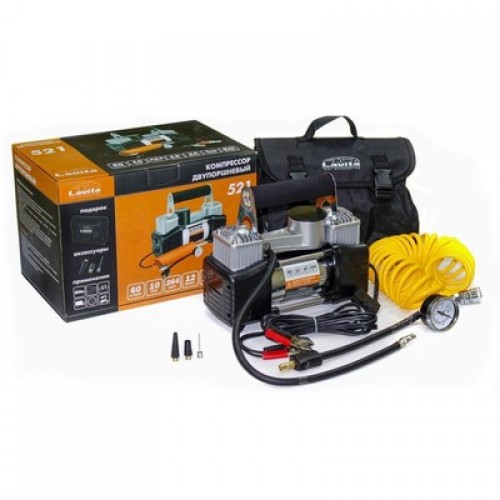Компресор автомобільний LAVITA 10 Атм двопоршневий у сумці (LA 191521) LA 191521