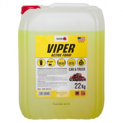 NOWAX Піна активна,суперконцентрат для безконтактної мийки/Viper Active Foam +Каністра 20L NX20111 NX20111