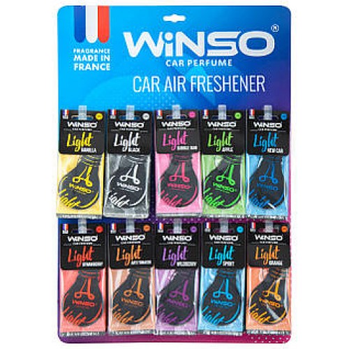 Освіжувач повітря WINSO Light, целюлозний ароматизатор, дисплей MIX 500024