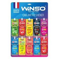 Освіжувач повітря WINSO NO Sex in My Car, целюлозний ароматизатор, дисплей MIX, 12345
