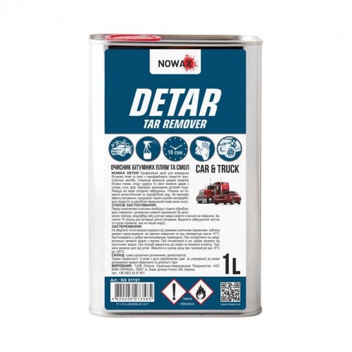 NOWAX Очисник бітумних плям та смол NOWAX DETAR TAR REMOVER 1л. NX01191 NX01191