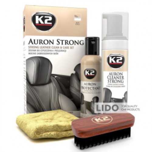 Набір для догляду за шкіряною оббивкою К2 Auron Strong Set з щіткою та мікрофіброю (G421) K20737