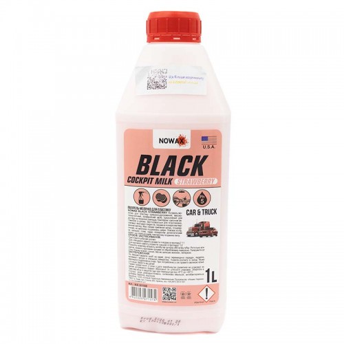 NOWAX Поліроль-молочко для пластику концентрат/Nowax Black Cockpit Milk/ 1л. - STRAWBERRY NX01188 NX01188