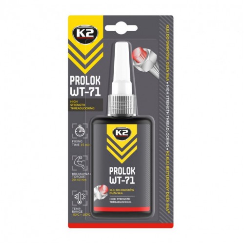 K2 W271 GWINTY DUZA SILA клей для фіксації різьби високої міцності 50 мл W22715N W22715N
