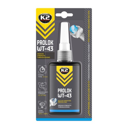 K2 PROLOK WT-43 MEDIUM 50ML фіксатор різьби анаеробний середньої міцності WT43 WT43