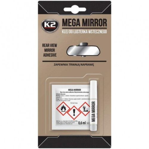 Клей для скла та дзеркал K2 Mega Mirror з активатором прозорий 0,6 мл + 0,5 мл (B110) K20063
