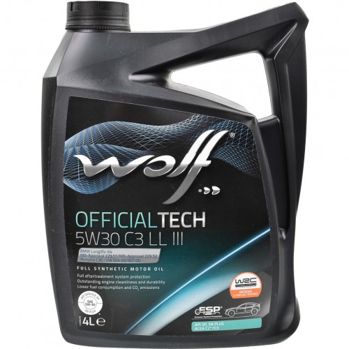 Моторна олива WOLF OFFICIALTECH C3 LL III 5W-30 4л.  1048180
