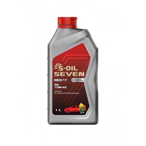 Моторна олива S-OIL 7 RED #7 SN 10W40 1л напівсинтетична, для бензинових двигунів SRSN10401