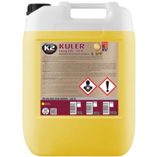 Рідина охолоджуюча К2 Kuler Long Life -35 °C жовта 22 кг (W406Y) K20782