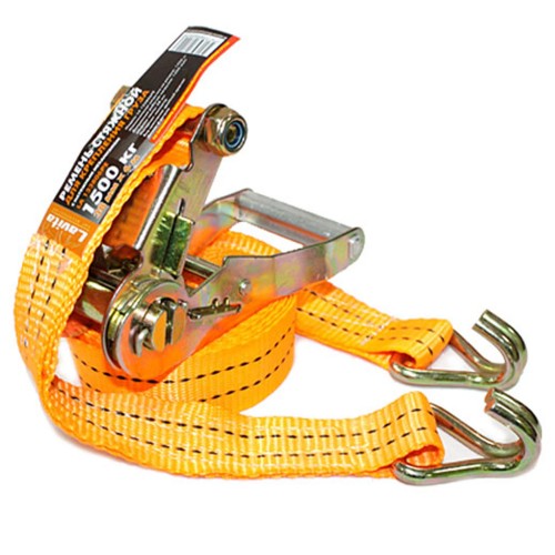 Ремінь стяжний 1,3 т LAVITA 6 м х 38 мм жовтий (LA 133806PE) LA 133806PE