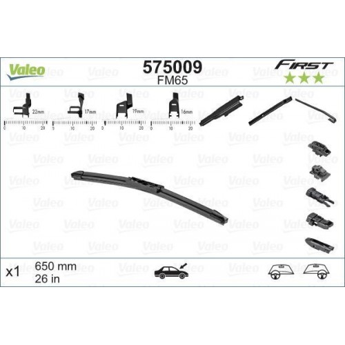 575009 VALEO Склоочисник безкаркасний 650 мм - FIRST 575009
