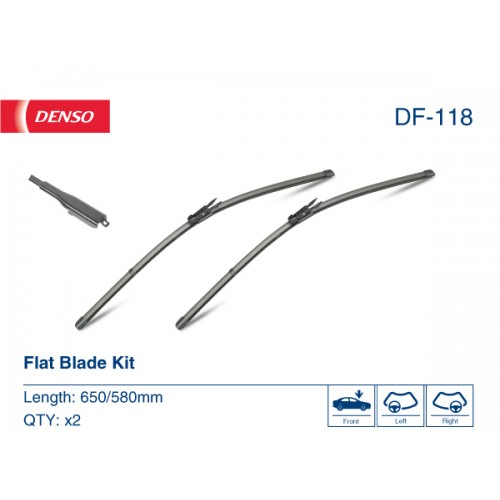 DF-118 DENSO - Комплект склоочисників Flat Blade Kit 650 / 580 мм DF-118