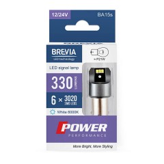 Лампа світлодіодна BREVIA Power P21W 330Lm 6x3020SMD 12/24V CANbus, 2шт. 10101X2