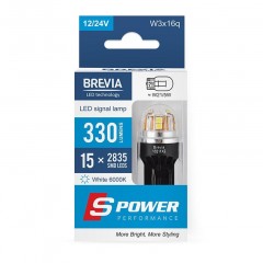 Лампа світлодіодна BREVIA S-Power W21/5W 330Lm 15x2835SMD 12/24V CANbus 10211X2, 2шт.