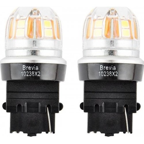 10238X2 BREVIA Лампа світлодіодна Brevia S-Power P27W (3156) 330Lm 15x2835SMD 12/24V CANbus, 2шт. 10238X2