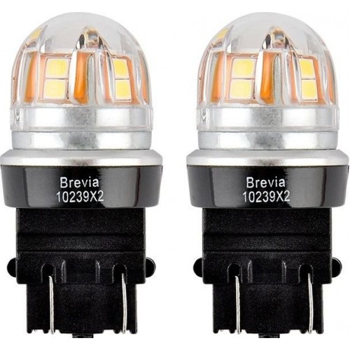 10239X2 BREVIA Лампа світлодіодна Brevia S-Power P27/7W (3157) 330Lm 15x2835SMD 12/24V CANbus 2шт. 10239X2
