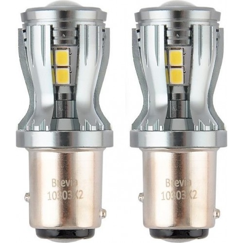 10303X2 BREVIA Лампа світлодіодна Brevia PowerPro P21/5W 350Lm 14x2835SMD 12/24V CANbus, 2шт. 10303X2