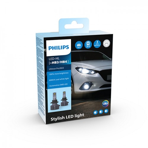11005U3022X2 (PHILIPS) LED HB3/4 Ultinon Pro3022 HL P20d/P22d 11005U3022X2