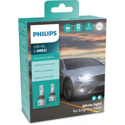 11012U51X2 (PHILIPS) LED HIR2 Ultinon Pro5100 +160% X2 12/24V 12W 11012U51X2