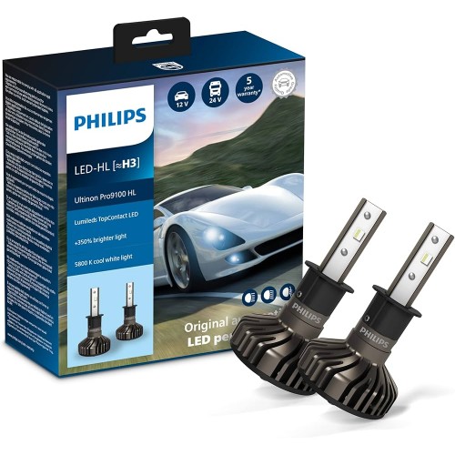 11336U91X2 (PHILIPS) LED H3 Ultinon Pro9100 +350% X2 12/24V 20W 11336U91X2