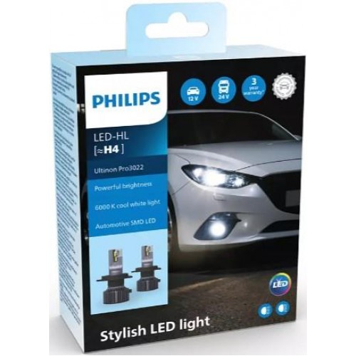 11342U3022X2 (PHILIPS) LED H4 Ultinon Pro3022 HL P43t-38 11342U3022X2