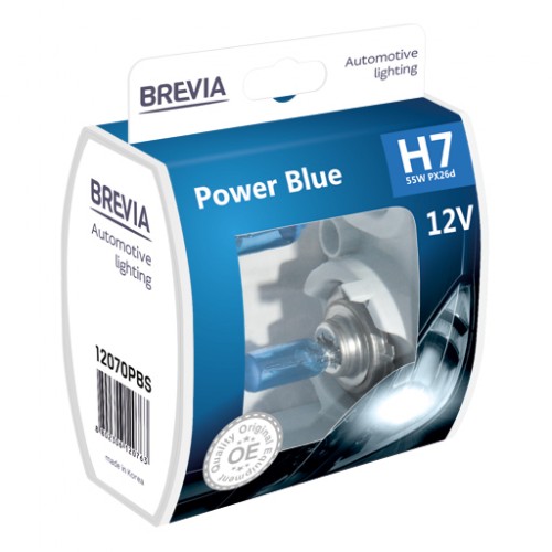 12070PBS BREVIA Автолампа H7 12V 55W PX26d Power Blue S2 HALOGEN 12070PBS