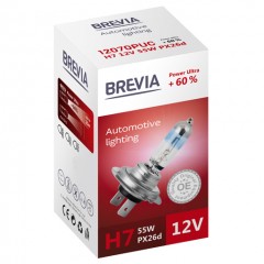 Автолампа BREVIA H7 12V 55W PX26d Power Ultra+60% CP ГАЛОГЕН 12070PUC